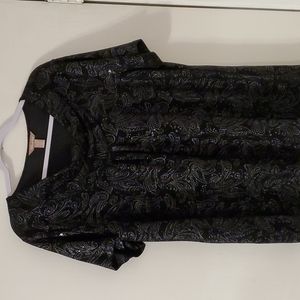Black blouse with metallic and sequin details